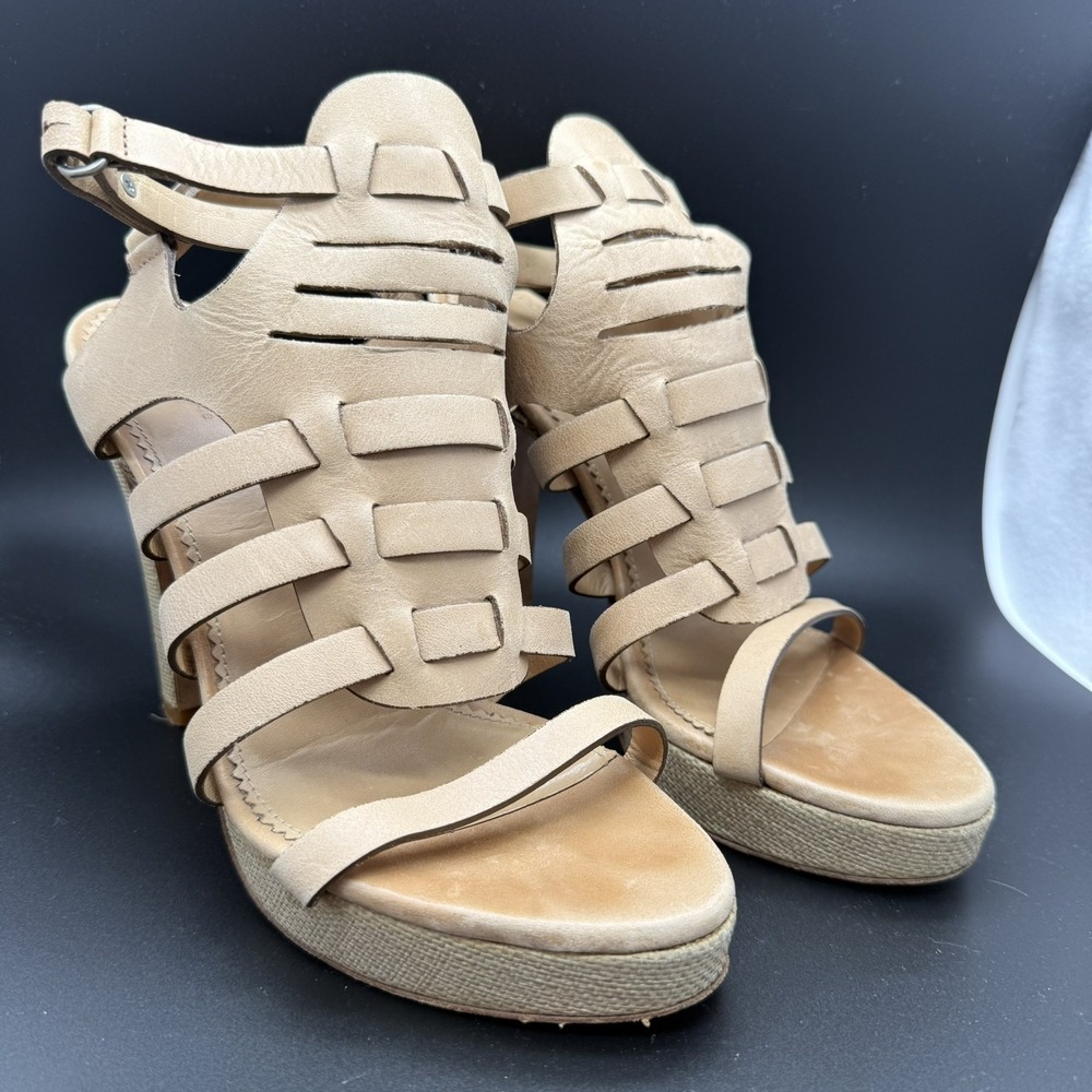 Rag & Bone Shoes Sandals Caged Leather Apollo High Heel Tan Light Brown $450 S 9
